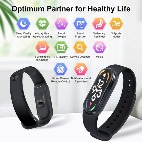 Fitness Tracker Watch with 7-Day Battery Life, Pedometer, Blood Oxygen, Heart Rate, Sleep Monitoring, Waterproof