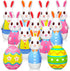 Shappy 12 Pcs 28 Inch Giant Inflatable Easter Bunny Bowling Set with