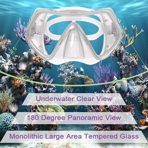 WACOOL Snorkeling Scuba Diving Package Set for Men Women, Anti-Fog Glass, Purge Valve, Anti-Splash Mouth Piece (Kids,