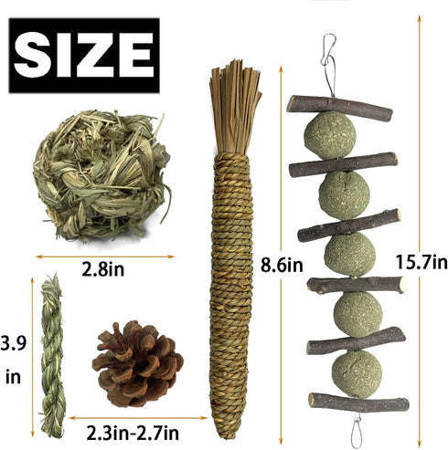 Hamiledyi Rabbit Seagrass Mat Bunny Chew Toys for Teeth Hanging Activity Mat Rabbit Enrichment Activity Mat Small