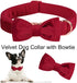 ARING PET Velvet Dog Collar - Soft Bowtie with Metal Buckle, Cute Comfortable Christmas Red Collar for Small Medium
