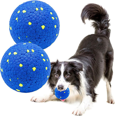 Dog Balls for Aggressive Chewers, 2 Pack Indestructible Durable Bouncy Floating Balls for Fetch & Training