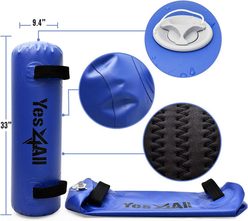 Yes4All Large Aqua Bags for Workout, 45-80lbs, Ultimate Core Water Weights, Portable Stability Fitness