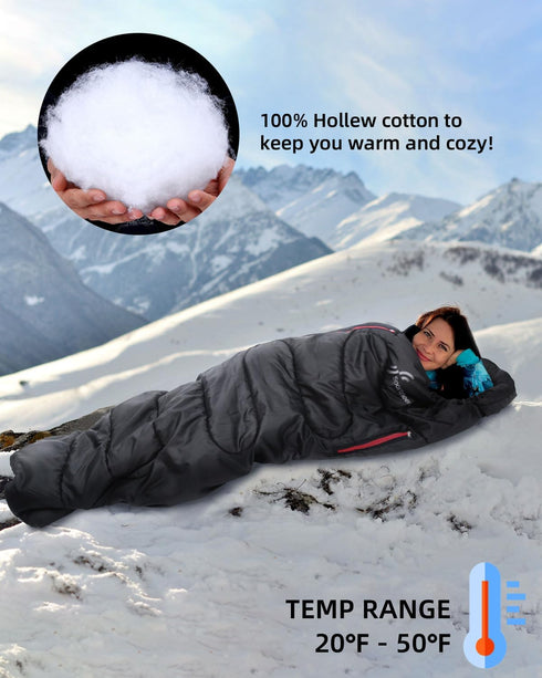 Sportneer Wearable Sleeping Bag for Adults & Kids, Waterproof Portable for Camping & Hiking