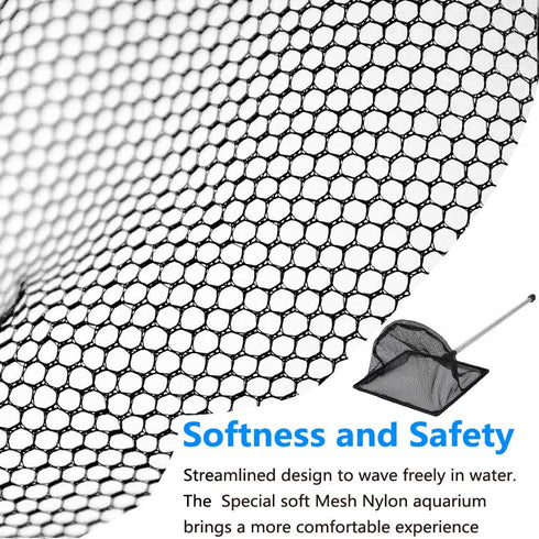 Aquarium Fish Net, 5 Inch Fine Mesh with Extendable 9-24 inch Long Handle
