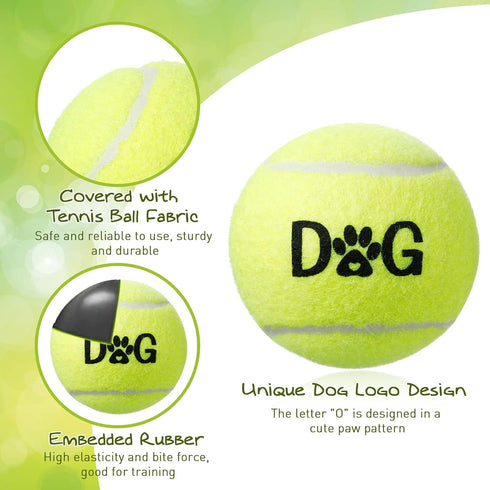 40 Pack Tennis Balls for Dogs - 2.5 Inch Easy Catching Fetch Toys with Carry Bags for Training and Exercise