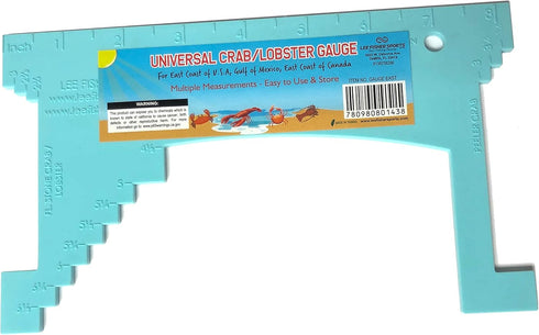 LEE FISHER SPORTS Universal Plastic Crab/Lobster Gauge - East Coast of USA, Gulf Mexico, Canada
