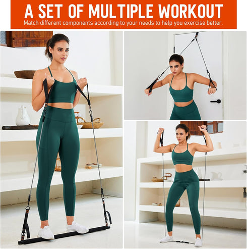 Pilates Bar Kit with Resistance Bands - Multifunctional Yoga Pilates Bar for Full-Body Workouts at Home Gym