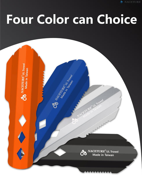 Ultralight Backpacking Trowel, Aluminum Shovel Small Potty Multitool for Hiking, Camping, Survival Bags (Black 1 Pack)