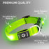 PetIsay Light Up Dog Collar - High Visibility Nylon, USB C Rechargeable & Waterproof LED for Night Walking, Medium Green