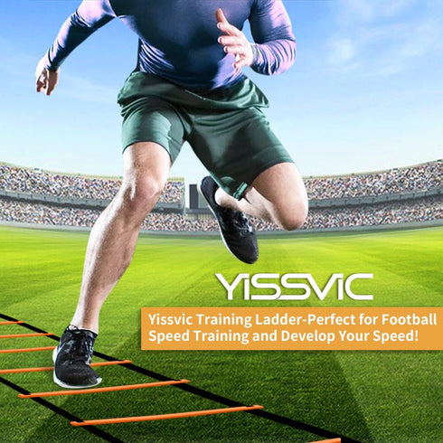 YISSVIC Agility Ladder and Cones - 20 Feet, 12 Adjustable Rungs, Fitness Speed Training Equipment, 1 Carry Bag, 10