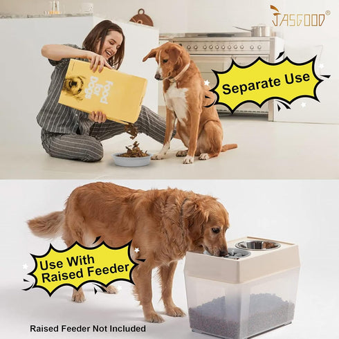 Largr Dog Slow Feeder Bowl JASGOOD, Reduce Slip Puzzle Bowl for Raised Pet Feeders (Gray, Fit Opening 8.9"-9.25")