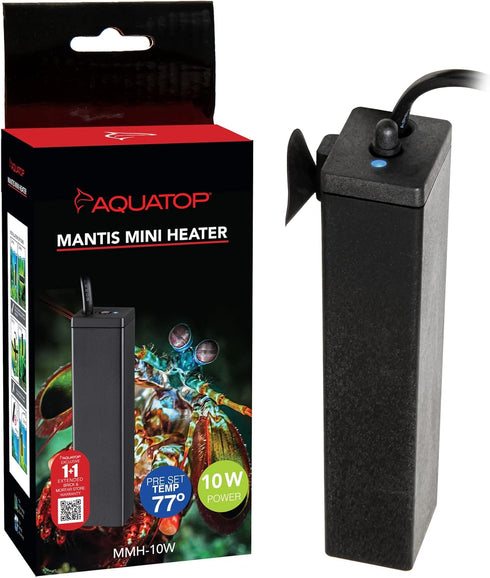 Aquatop 10W Mantis Mini Aquarium Heater - Fully Submersible for Nano Fish Tanks Up to 3 Gallons