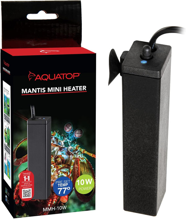 Aquatop 10W Mantis Mini Aquarium Heater - Fully Submersible for Nano Fish Tanks Up to 3 Gallons