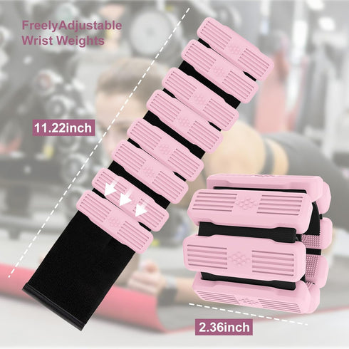 Pilates Wrist & Ankle Weights for Women, Adjustable Set of 2 (1Lbs Each) for Walking, Yoga, Dance