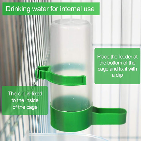 Lamoutor 4Pcs Plastic Bird Water Feeder Drinker Clip for Parrots Budgie Cockatiel Lovebirds