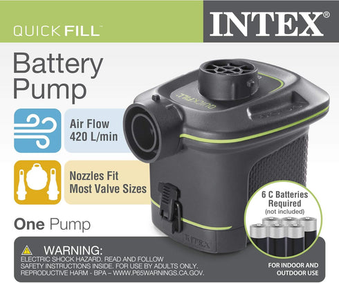 INTEX QuickFill Electric Pump for Fast Inflation and Deflation of Air Mattresses, Kayaks, and Toys