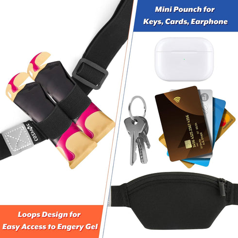 Cosmos 4 26-35 Race Number Belt Elastic Waist Number Belt Holding Race Number Bibs for Marathon Triathlon Running