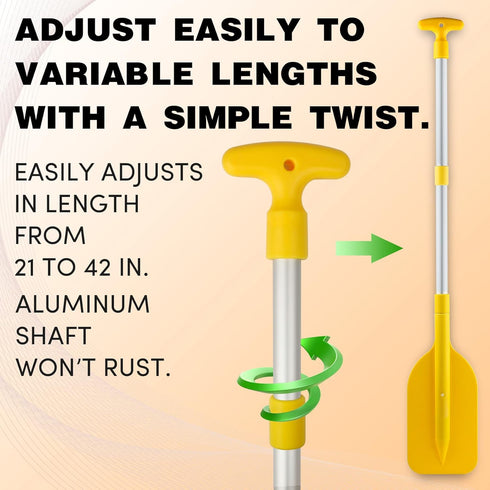 Telescoping Boat Paddle, Collapsible Oar for Kayaking, Rafting, Jet Ski, 21'' - 42'', 2 Pack