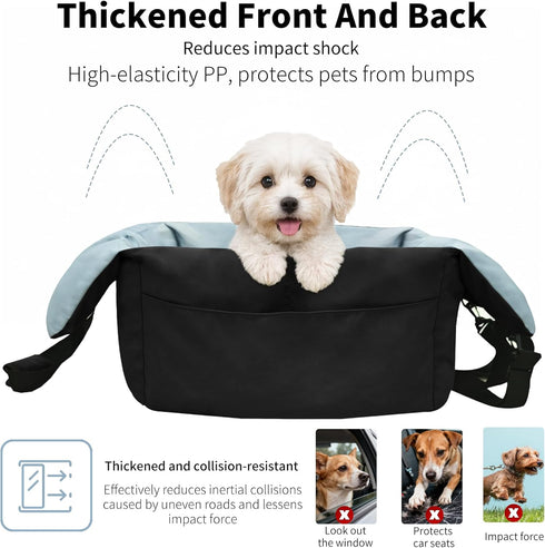 Dog Car Seat for Small Dogs: Puppy Car Seats Bed Waterproof with Safety Leash - Pet Carseat Doggy Carrier with Storage