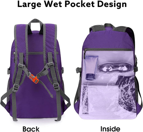 G4Free 40L Packable Backpack, Daypack Lightweight Hiking Waterproof Travel