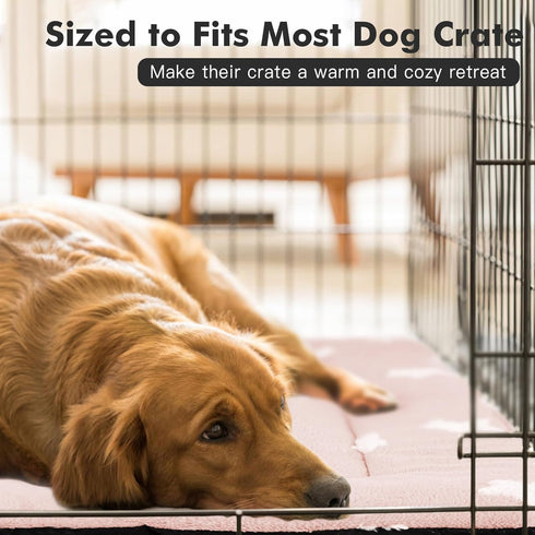 Mora Pets Cat Bed for Indoor Cats - Washable Dog Crate Pad, Soft Flat Puppy Mattress, Anti-Slip Pink 22 x 13