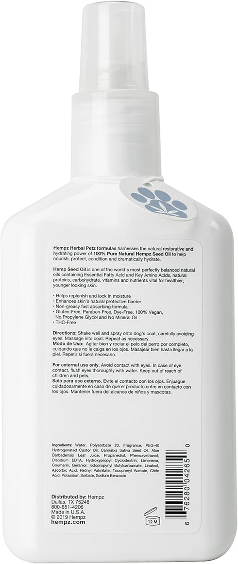 Hempz Petz Dog Cologne, Creamy Citrus Orange & Red Raspberry, 8.5 fl. oz. - Hydrating Puppy Perfume