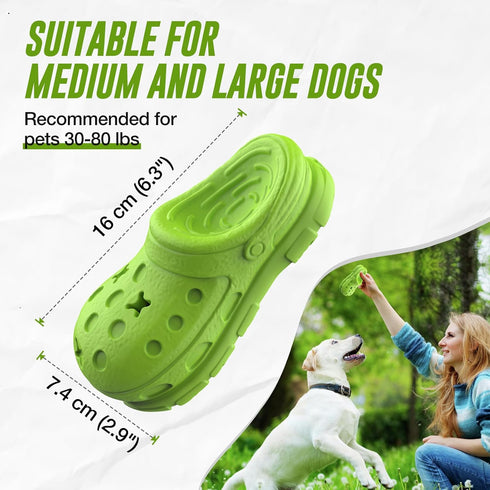 Dog Toys for Aggressive Chewers, Indestructible Natural Rubber Chew Toy with Bleef Flavor for Large Dogs (Green)