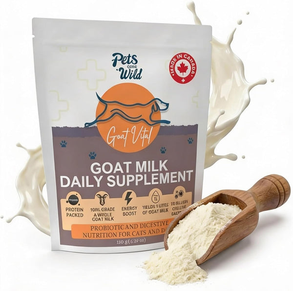 Pets Gone Wild Goat Milk Powder with 70 Billion Probiotics for Digestive
