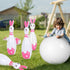 12 Set 10 2 Foilswirl Pcs Kids Easter Bunny Bowling with Bunny Bowling Pins and Balls Inflatable Easter Bunny Games