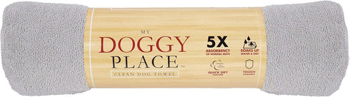 My Doggy Place Super Absorbent Microfiber Towel - Dog Bathing Supplies - Light Grey - 45 x 28 in - 1 Piece