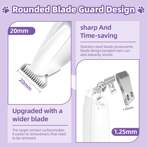 Generic Trimmer Dog Paw with LED Light, Ultra-Quiet Pet Hair Clippers for Small Areas, Cordless Dog Grooming Kit