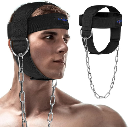 Yes4All Adjustable Neck Harness - Weight Training Neck Exerciser with Padded Strap for Strengthening & Resistance