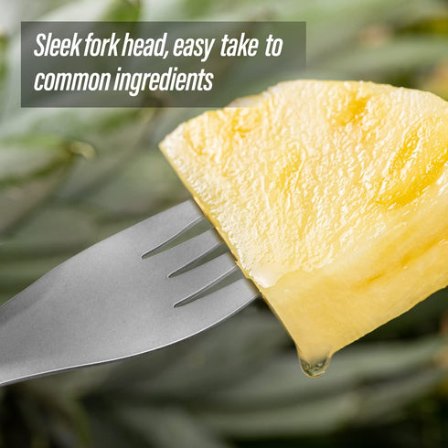 TiTo Titanium Spork 2-in-1 Spoon, Fork, Knife - Lightweight Camping Utensil for Outdoor Traveling, Hiking (Round, 2