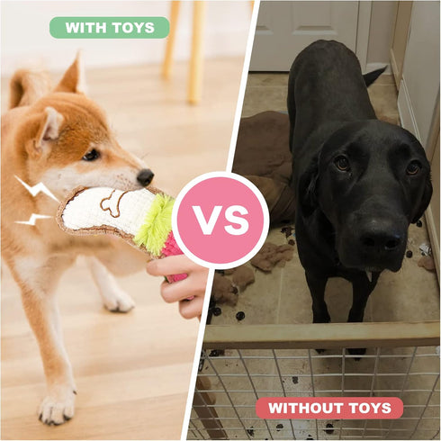 6 Pack Puppy Toys for Teething Small Dogs, Soft Squeaky Chew Toys for Small Breed Cleaning Doggy Teeth