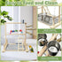 kathson Bird Playground Parrot Perch Stand Toys, Birds Wood Play Gym Activity Center Exercise Playpen Ladder Swing