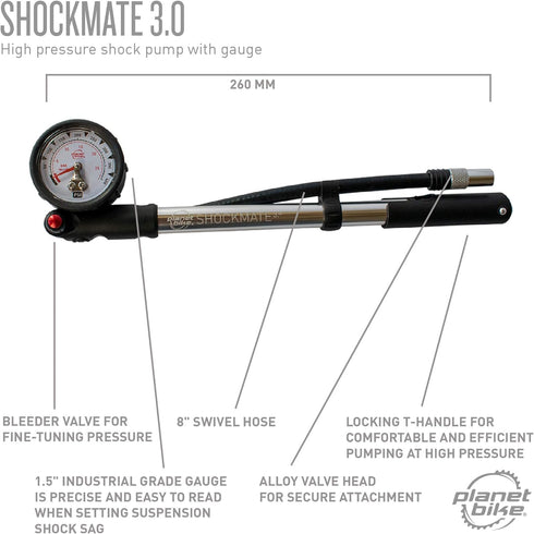 Planet Bike Shockmate 3.0 Bike Suspension Pump