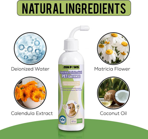 Dog and Cat Ear Cleaner Solution - Advanced Veterinary Formula Ear Drops, Remove Wax, Relieve Itchiness