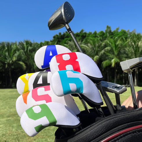Golf Iron Covers - Colorful Neoprene Head Covers Set for 4/10pcs Golf Iron