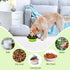 Collapsible Silicone Cat and Dog Travel Bowls, 2 in 1 Foldable Pet Feeding and Watering Dish with Carabiner (Green)