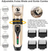Power Display Dog Clippers, Cordless Dog Grooming Kit, Professional Horse Clippers with 4 Comb Guides