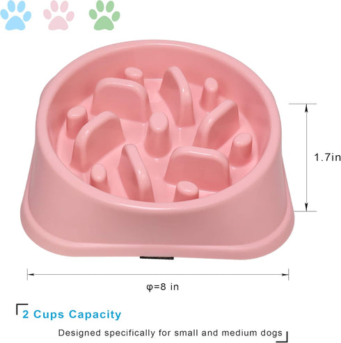 UPSKY Slow Feeder Small Dog Bowls Anti-Slip Puzzle Bowl Feeder Interactive Bloat Stop Dog Bowl Anti-Choking Dog Bowl (12-70 lbs)
