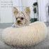 Tiny Dog Bed - Extra Small Washable 15 inches Beige Donut Soft Bed, Calming Anti-Anxiety Round for Pets up to 5 lbs