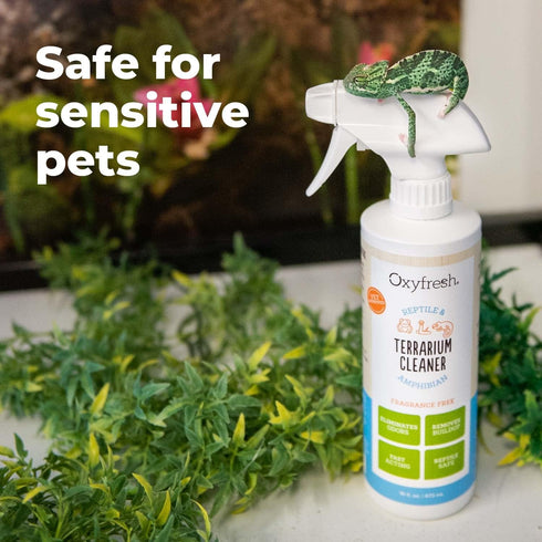 Oxyfresh Premium Terrarium Cleaner – Professional Amphibian & Reptile Smell Eliminator, Streak Free Glass