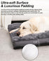 Dog Bed, Washable Cozy Plush Crate Beds, Anti Slip Pet Sleeping Mat for Large, Medium, Small Dogs (Dark Grey)