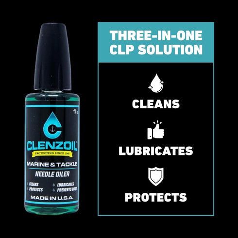 CLENZOIL Marine & Tackle - Fishing Gear Oil Lubricant - for Fish Care Reels, Boat Motors, Downriggers & More - Easily