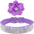 Rhinestone Dog Collar, Cute Dazzling Sparkling Soft Suede Leather Collar, Crystal Diamond Pet Dog Puppy Collar