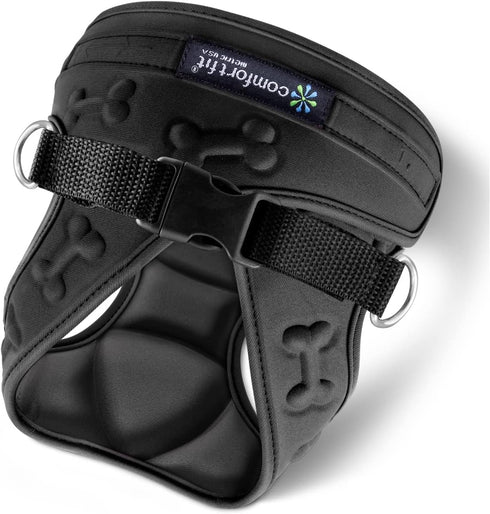 Comfort Fit Dog Harness, No Pull, Step in Harness for Small Dogs, Soft Padded Vest, Adjustable Buckles, Black XS
