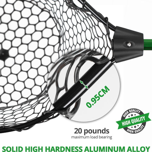 Telescoping Aluminum Alloy Fishing Net, Adjustable Length 32-52.7 Inches, Maximum Load 20 Pounds