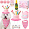 Vertintong 10 Pcs Dog Birthday Toy Set Dog Birthday Cake Bone Wine Bottle